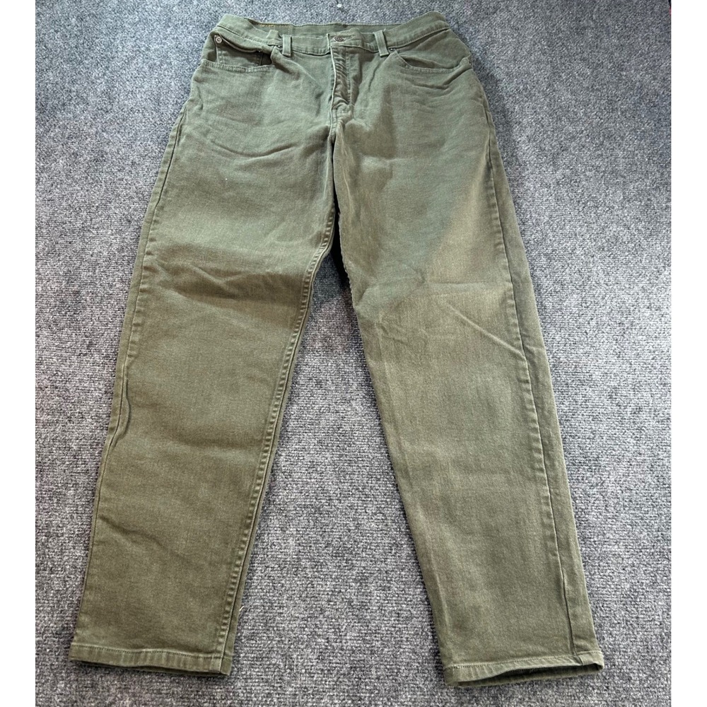 Levi's 550 Relaxed Fit Jeans Womens 12 Short Olive Green Tapered Mom Vintage